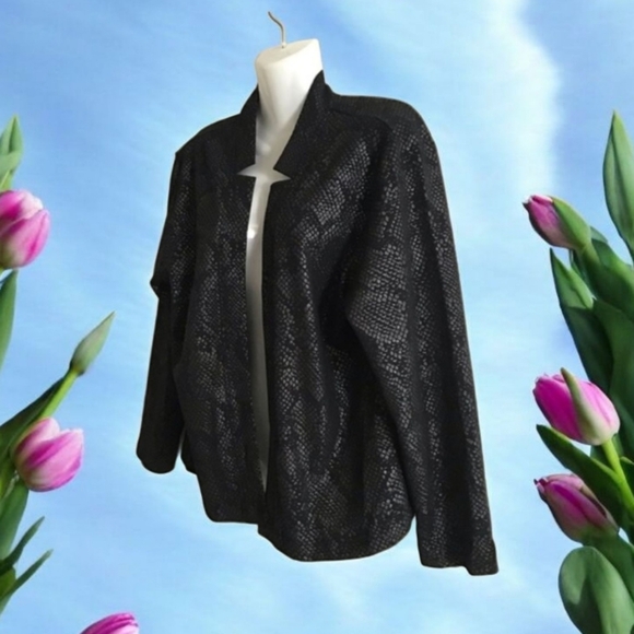 Bon worth Jacket snake pattern black silver size Small/P great for Holid… - Picture 3 of 11